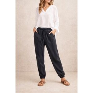 2/$30 Thread & Supply Jogger Pants Women Sz S Dark Gray Lyocell Lagenlook Travel